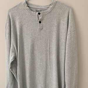 NWT Abercrombie Sz L Long Sleeve Gray Shirt